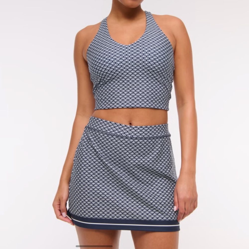 NEW! YPB by Abercrombie Tank and Skirt Set - Blue Link Patterned Skort and Top